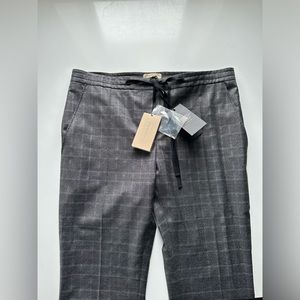 Burberry dark grey plaid tailored pants trousers size 12